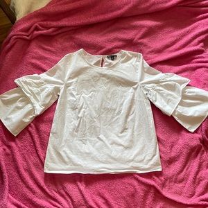 Jcrew mercantile white ruffle sleeve blouse